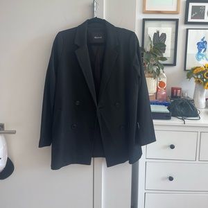 Madewell Caldwell Double Breasted Blazer Sz M Black